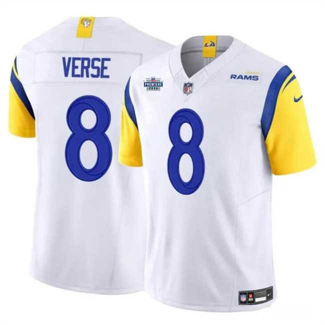 Men & Women & Youth Los Angeles Rams #8 Jared Verse White 2024 With Dradt Patch F.U.S.E Vapor Untouchable Stitched Jersey,We sell and wholesale Men & Women & Youth Los Angeles Rams #8 Jared Verse White 2024 With Dradt Patch F.U.S.E Vapor Untouchable Stitched Jersey on line form chian!